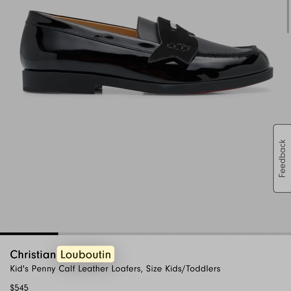 Christian Louboutin Styleetoy Flat Black Suede Loafers Size 31 Girls EUC - Picture 2 of 11